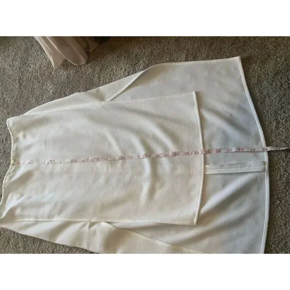BCBGMAXAZRIA White Knee-Length Pencil Skirt Size 6 High Low - Picture 9 of 9